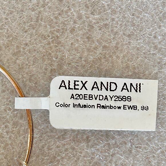 New NWT Alex and Ani Color Infusion Rainbow Bracelet Silver Tone - Picture 4 of 5